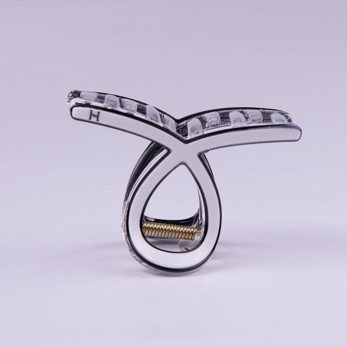 Crystal Edge Claw Clip- White