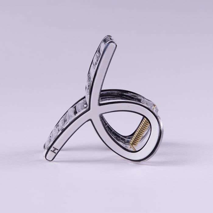 Crystal Edge Claw Clip- White