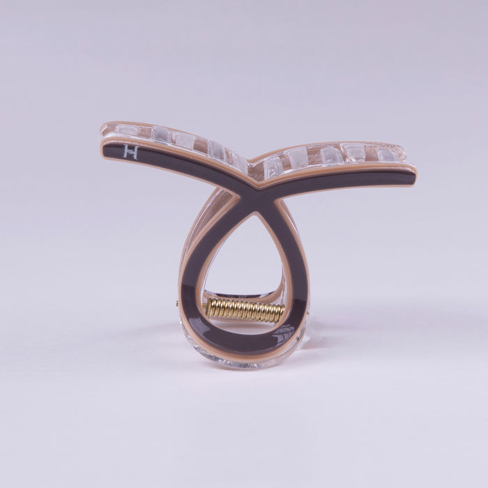 Crystal Edge Claw Clip- Brown