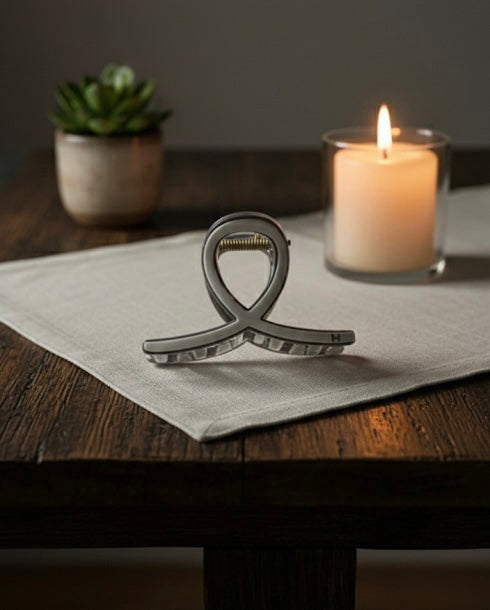 Crystal Edge Claw Clip- Grey