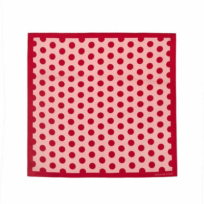 Single Dot Silk Scarf - Red & Pink - Hermine Hold